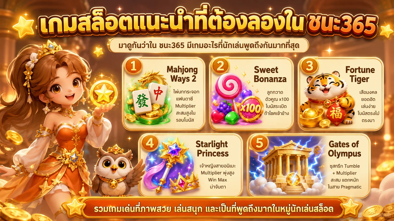 เกมสล็อตแนะนำที่ต้องลองใน ชนะ365
