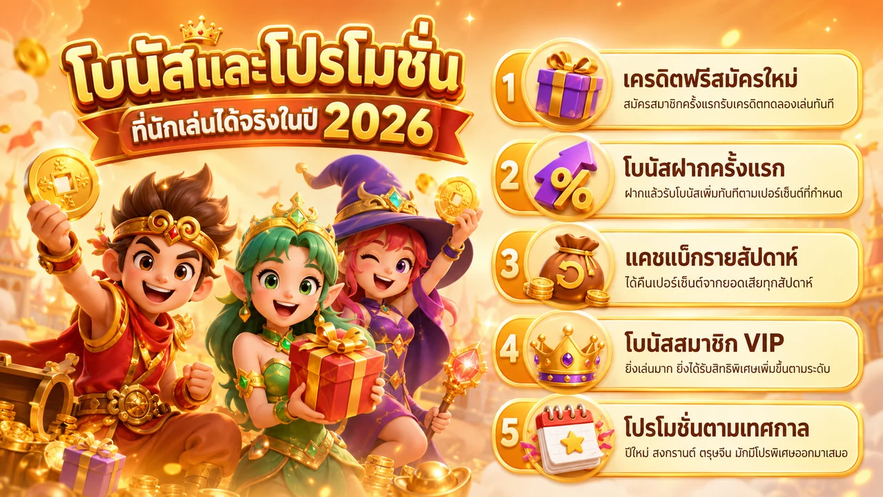 โบนัสและโปรโมชั่น Joker Gaming ที่นักเล่นได้จริงในปี 2026