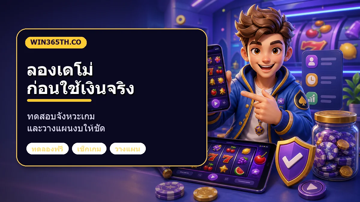 ภาพแนวทางทดลองเล่นสล็อตฟรีเพื่อทดสอบเกมก่อนเล่นเงินจริง